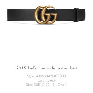 Wide Leather Gucci Belt- Size 95